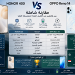 مقارنة Honor 400 vs OPPO Reno 14