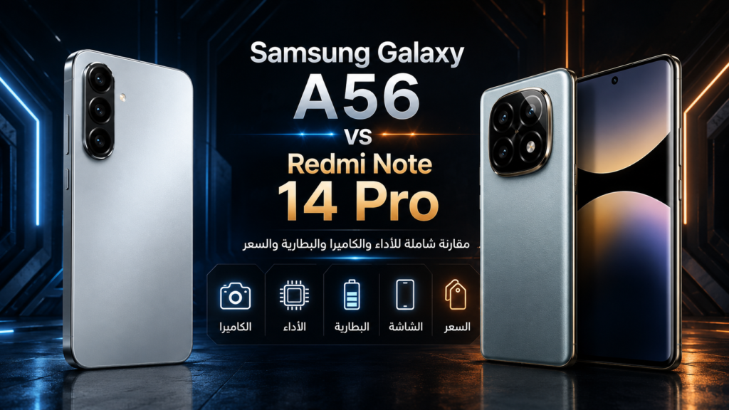 مقارنة Samsung Galaxy A56 و Redmi Note 14 Pro