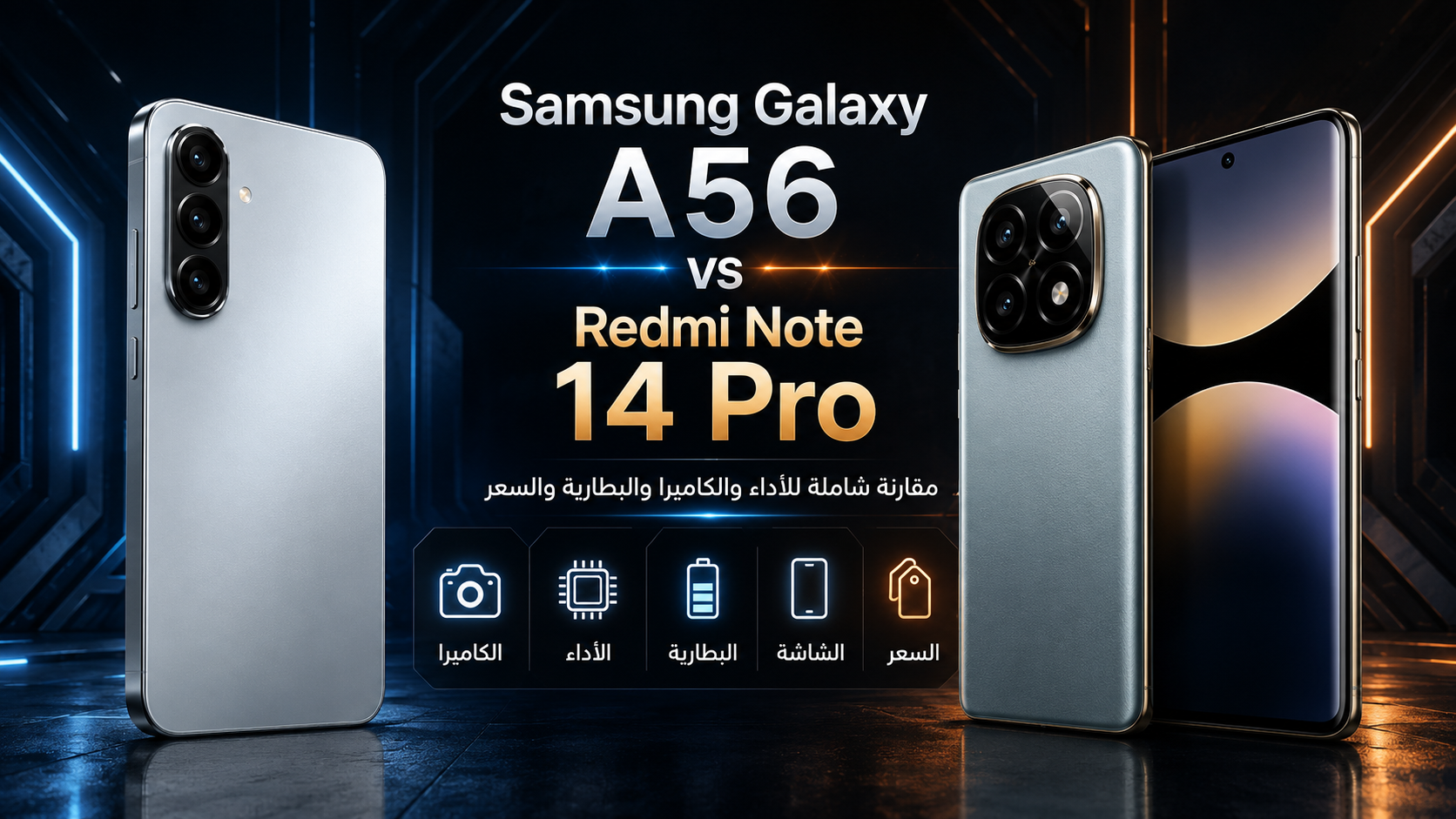 مقارنة Samsung Galaxy A56 و Redmi Note 14 Pro